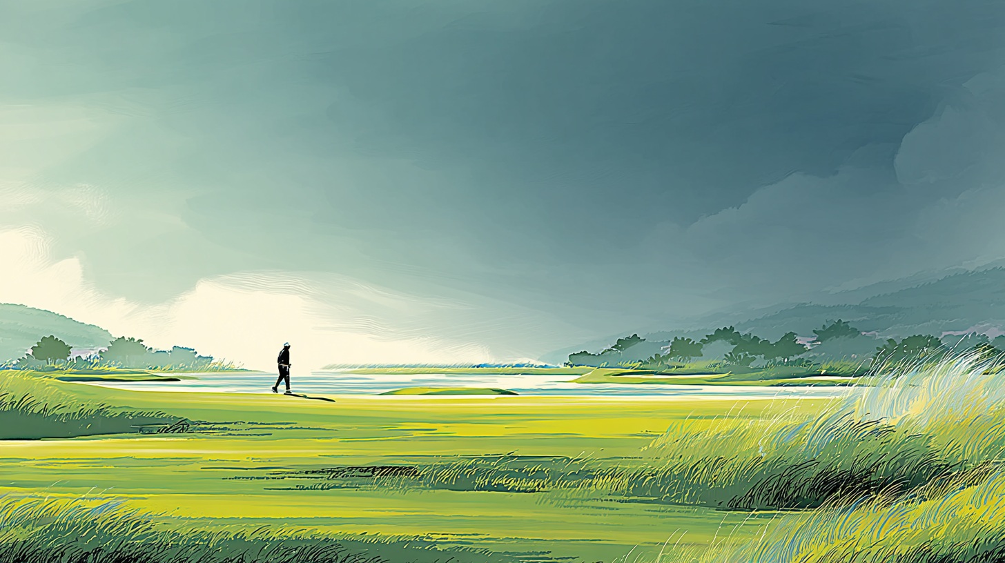 早朝の静かなゴルフコース